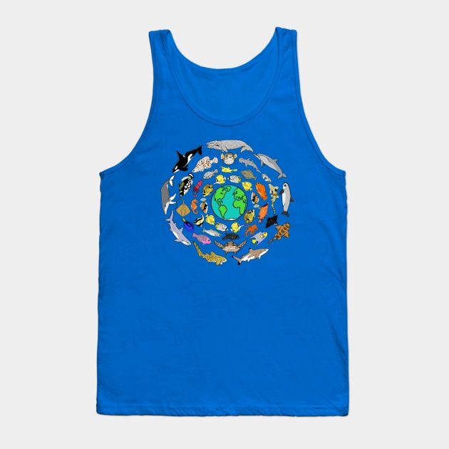 World Oceans Day Sea Life Tank Top by HonuHoney